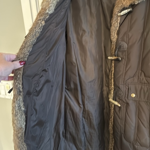 LARRY LEVINE VINTAGE DOWN PUFFER
COAT WITH RABBIT FUR TRIM SIZE XL - Picture 8 of 8